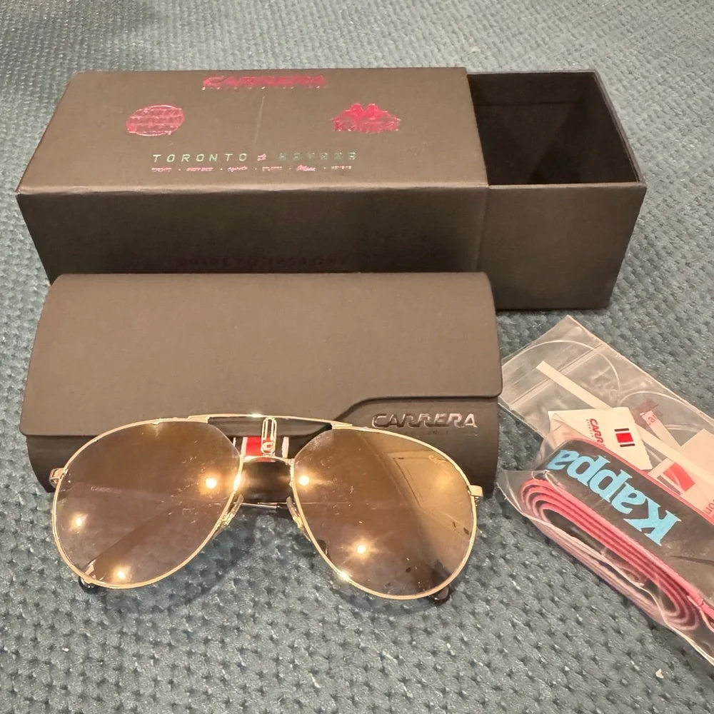 Carrera 1025 SE Gold Blue Shaded Mirror Aviator Men Sunglasses Kappa Gumball3000